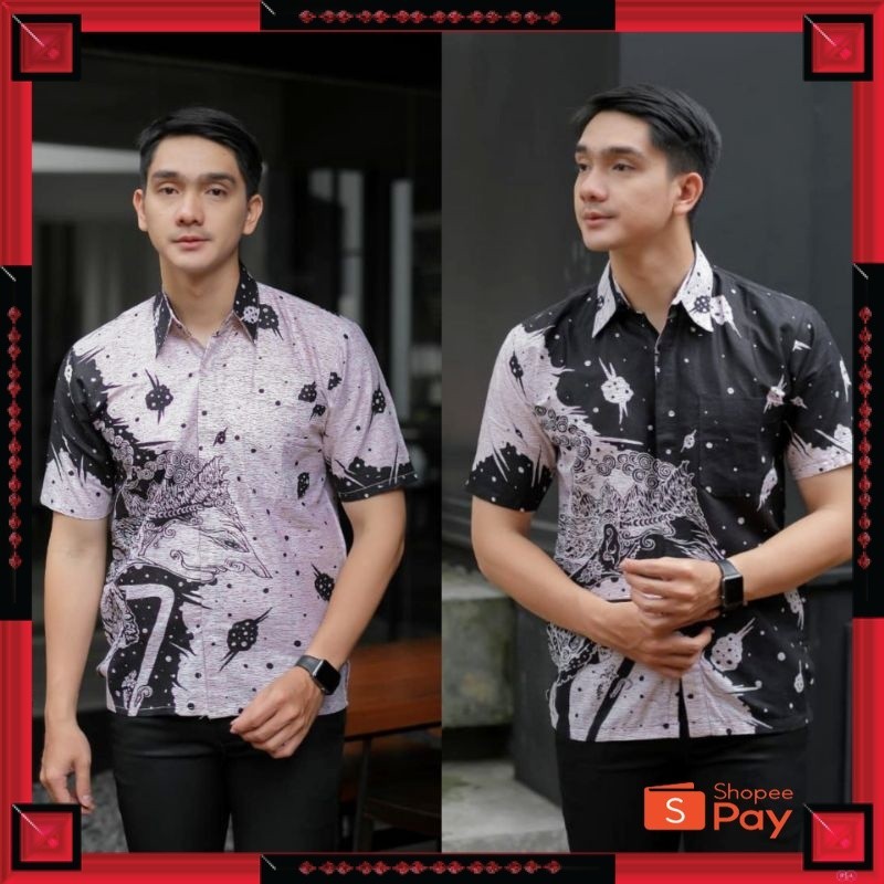 [PREMIUM ORIGINAL] Hem Batik Pria Lengan Pendek Motif Hitam Manis BATIK DUONG