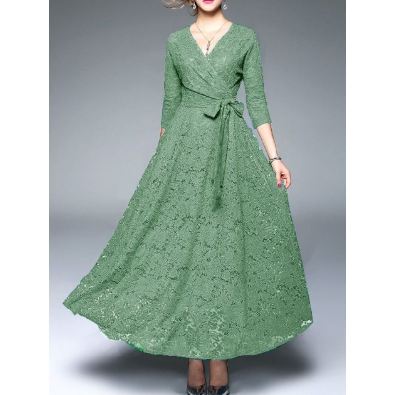 (ADA SIZE M L XL 2XL 3XL) / COD MAXI ICHA BRUKAT / DRESS KIMONO BRUKAT/ GAMIS BRUKAT / DRESS PESTA /