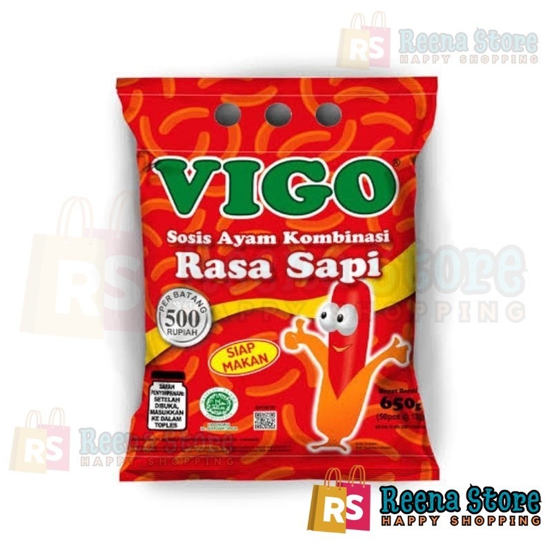 

Sosis Vigo Ayam kombinasi Sapi 1 pak isi 25 pcs x @ 12,5 g - Reena Store