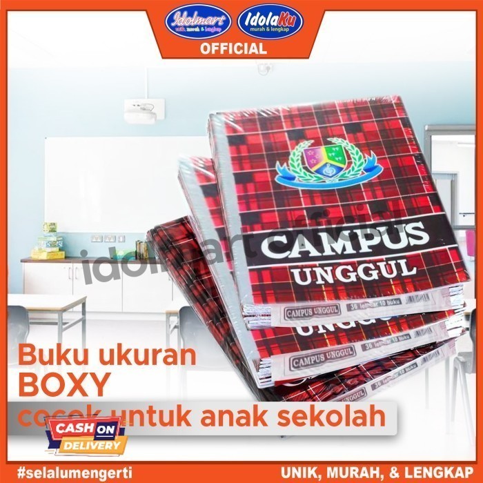 

✨LARIS✨ -IDOLMART Buku Tulis Campus Unggul isi 36 Lembar Buku Tulis sekolah Box