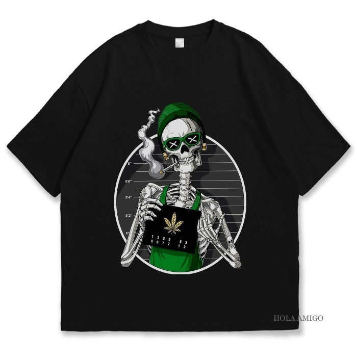 Kaos / Baju Distro Streetwear Tengkorak Merokok - S