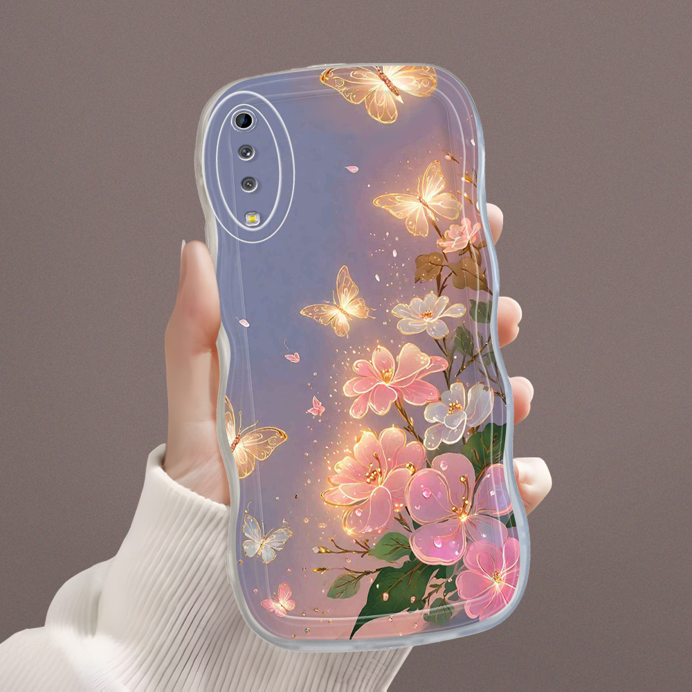 Compitable With Samsung A7 2018 A750 Hp Casing Softcase Mode Phone Cover Butterfly Flower Cesing Big