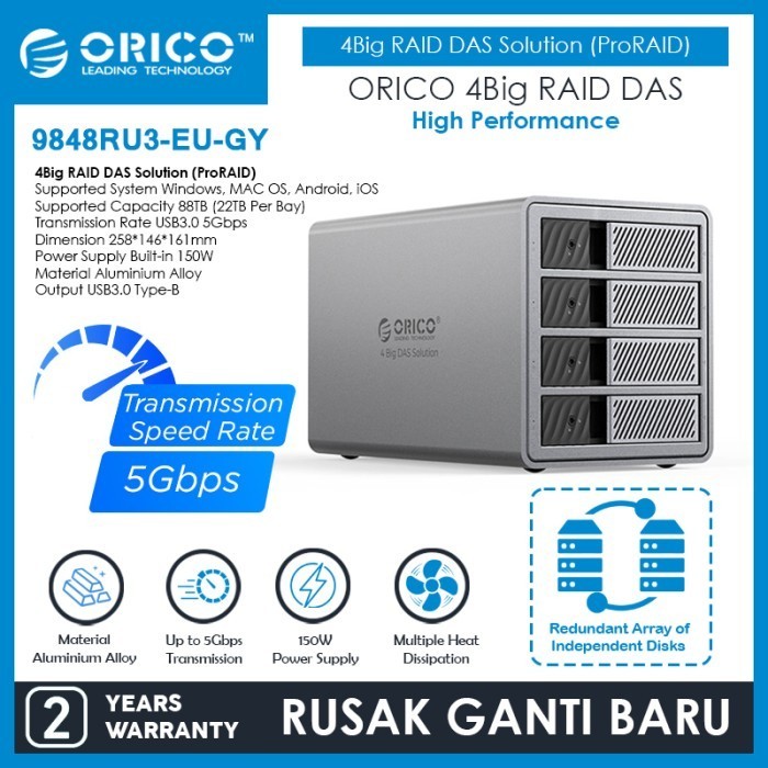 ORICO 4Big Pro RAID DAS Studio 4 Bay MultiBay HDD Enclosure SSD Enclosure Station Security Lock Desi