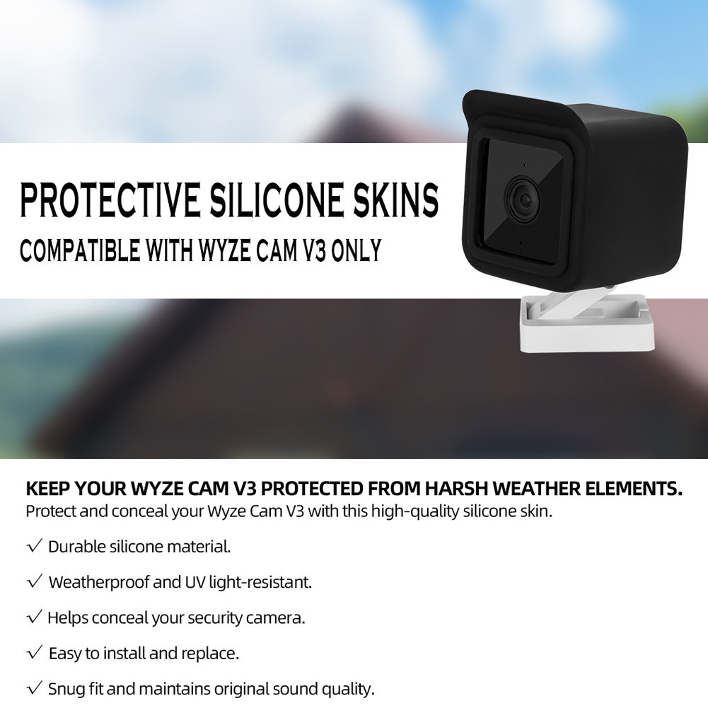 2pcs Waterproof Silicone Skin for Wyze Cam V3 Security Camera Cover Accessories