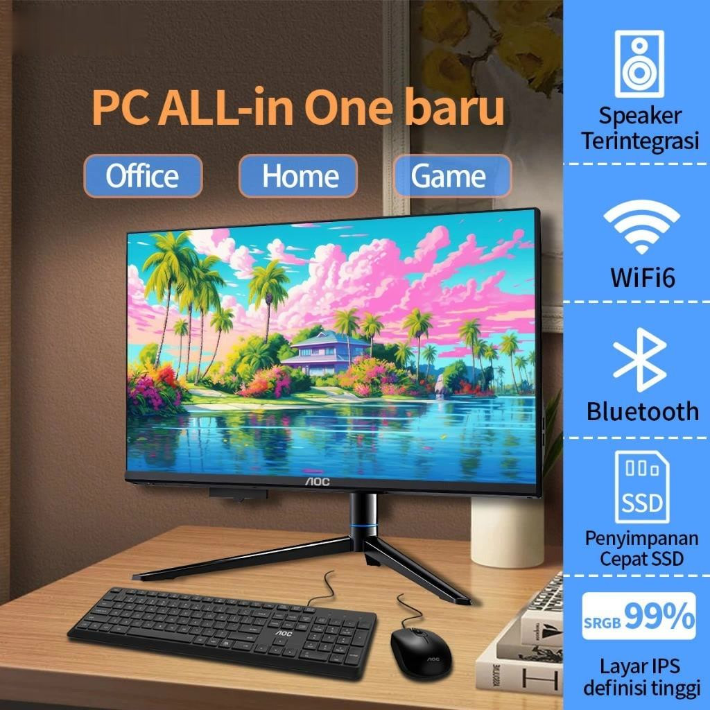 AOC PC All-in-one Komputer full set baru Desktop intel Corei5/i7/i3 RAM 8G/16G+256G/512G SSD 19/22/2