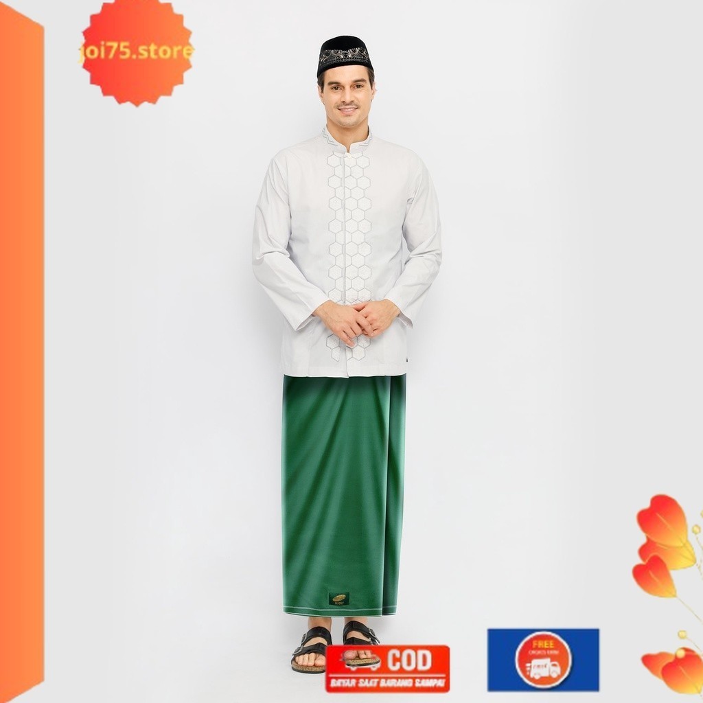 Terlaris ✨ -Sarung Atlas Favorit Warna Polos Hijau 02