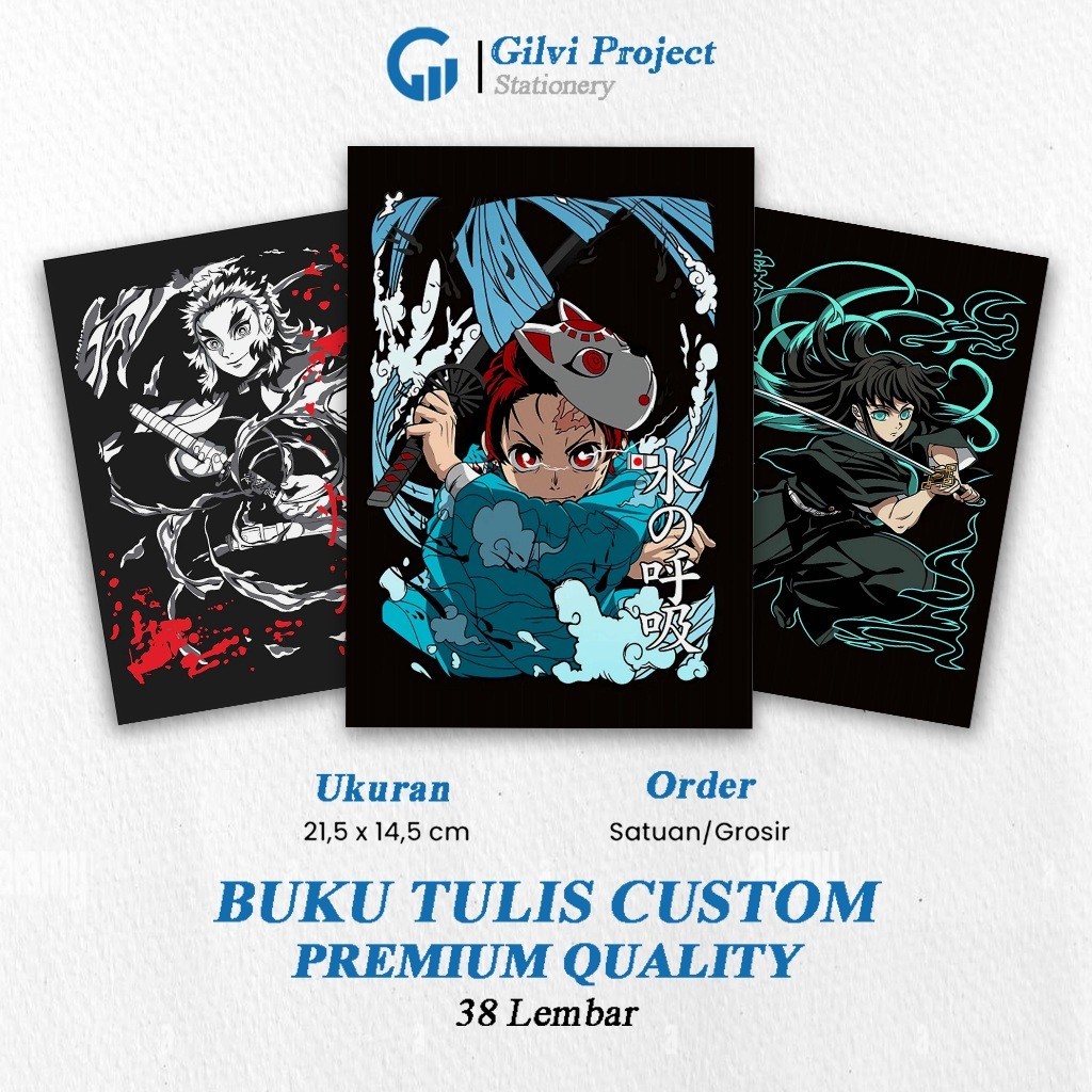 

Buku Tulis Demon Slayer / Buku Tulis Sekolah / Buku Tulis Catatan Notes Agenda Planner Jurnal Notebook Anime