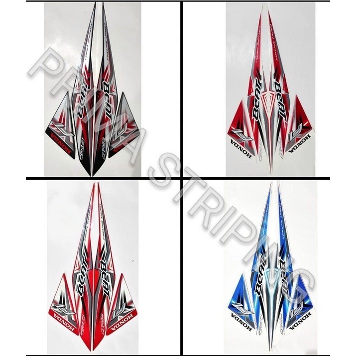 STRIPING STIKER MOTOR BEAT 2015 PUTIH - MERAH