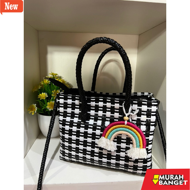 tas jinjing wanita (FREE RAINBOW) EMMA BAG Mini Patty+Furing Risleting+Strap Tas Jali Tas jaly Tas A