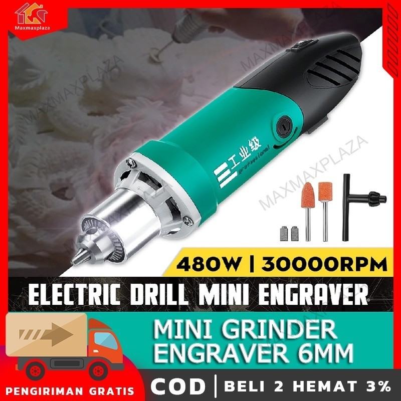 MINI ENGRAVER 6MM MINI GRINDER BLISTER TUNER BOR UKIR GRAFIR 480W PENGGILING LISTRIK MINI BOR