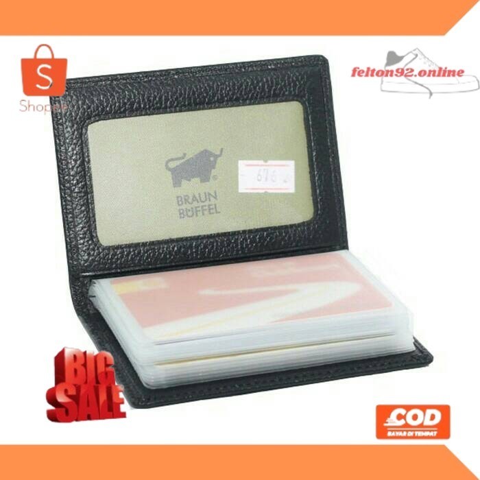 ✨BEST✨ -DOMPET KARTU / CARD HOLDER KULIT BRAUN BUFFEL - Motif jeruk