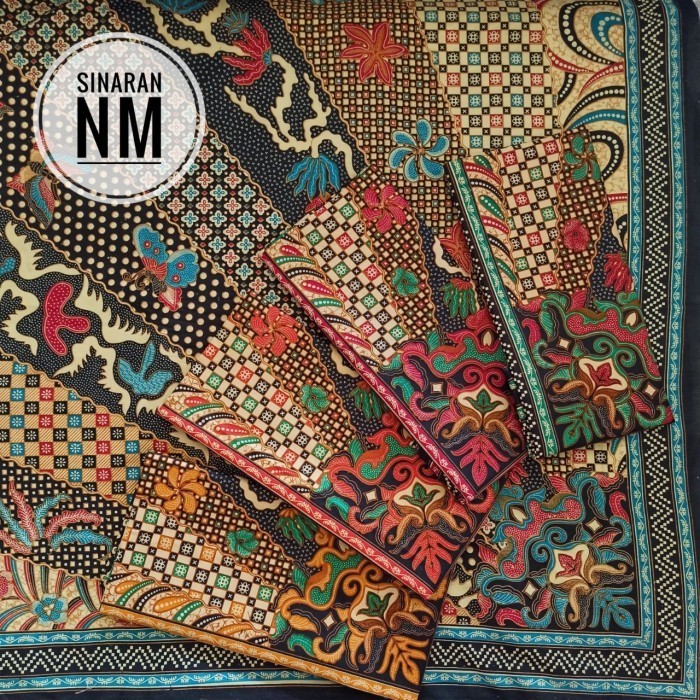 Kain Batik Sogan Sinaran ( Kuning Biru Tosca Oren ) z1