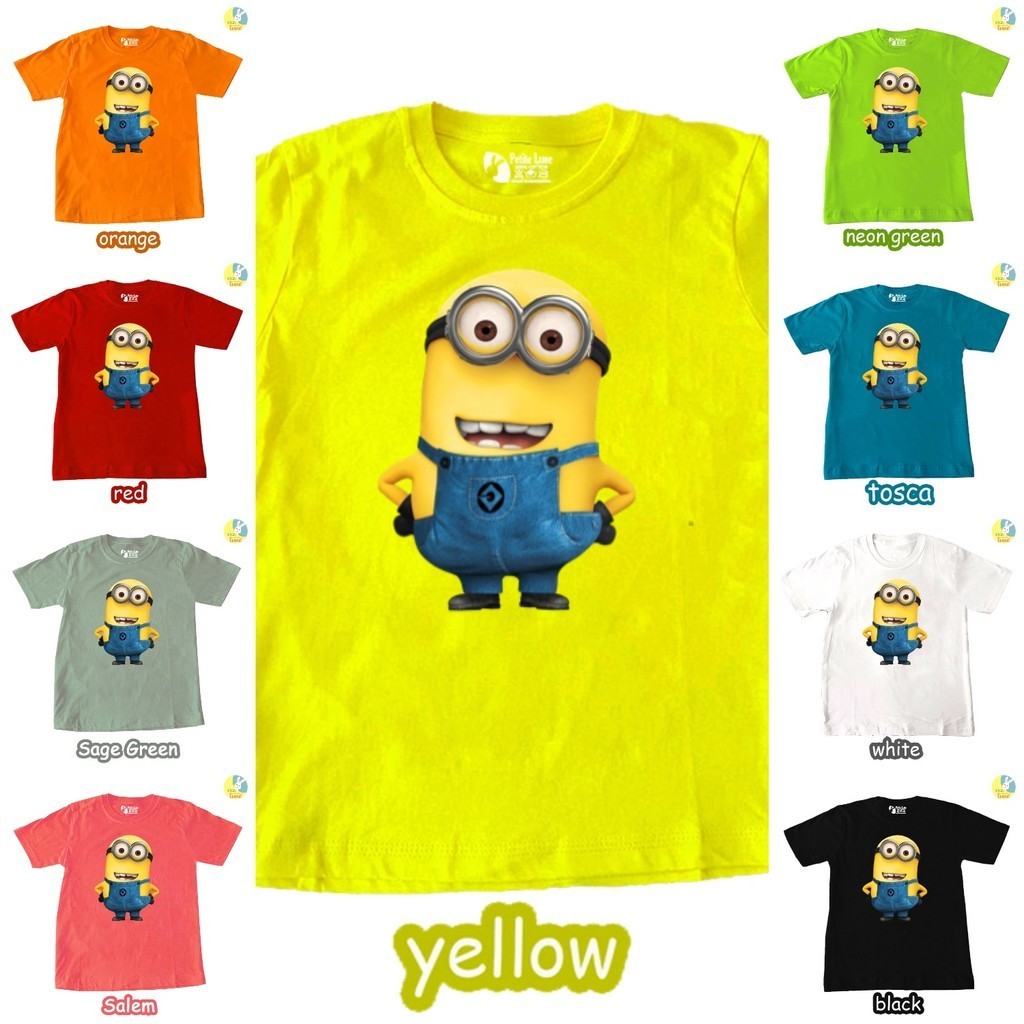 KAOS ANAK MINION 2 Phil Bob Despicables Me Hitam Putih Diskon Lengan Pendek Sale Jaket Cewek Celana 