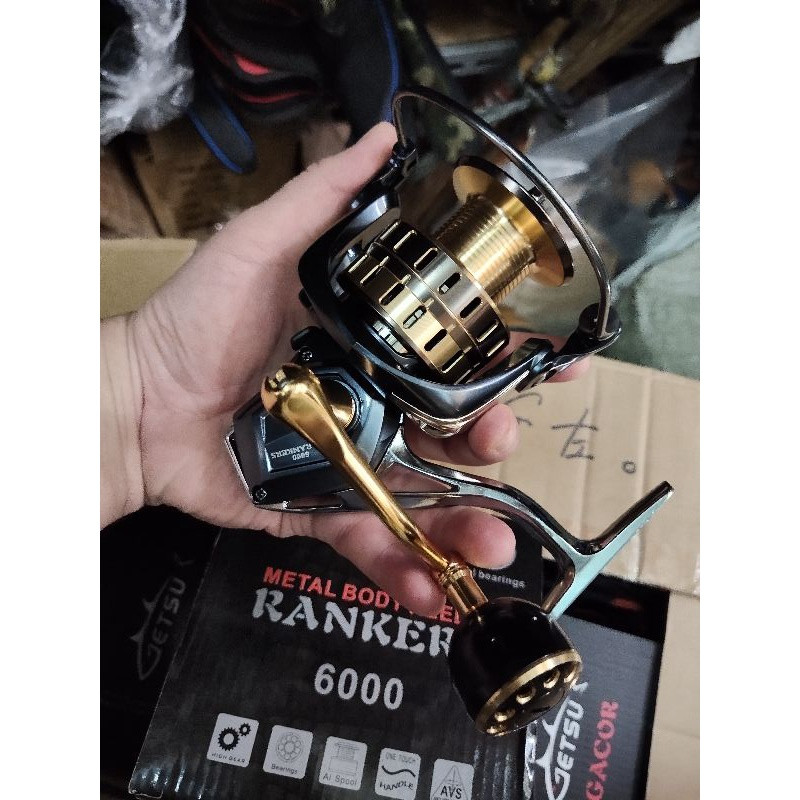 Reel Pancing Getsu Rankers body metal 6000 reel laut