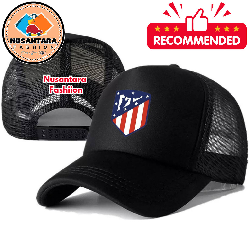 Nusantara Fashiion Topi Trucker ATLETICO MADRID - Topi Distro ATLETICO MADRID Logo - Topi ATLETICO M