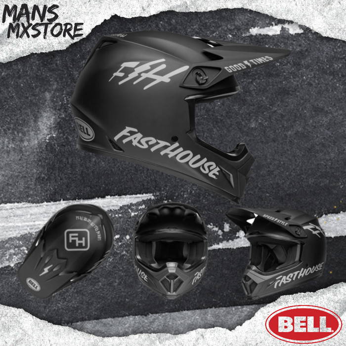 HELM BELL MX 9 MIPS FASTHOUSE MATTE BLACK/GREY DIRT FULL FACE ORIGINAL HELMET BELL