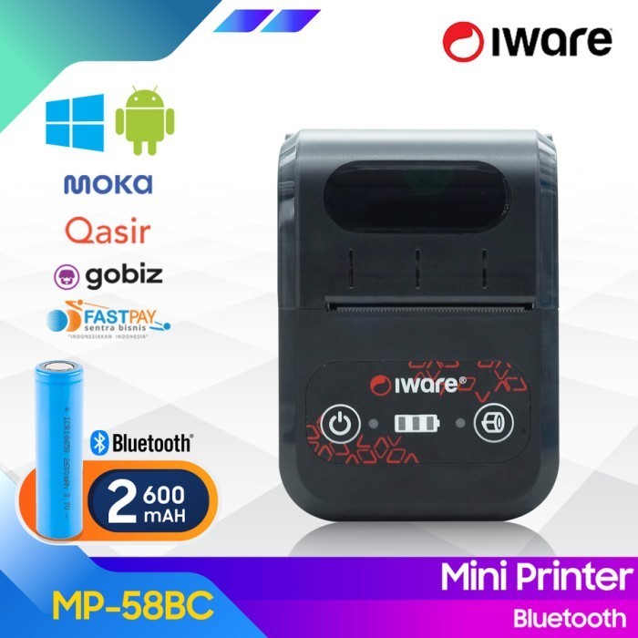 Jual PRINTER BLUETOOTH MINI KASIR THERMAL 58MM IWARE MP-58BC