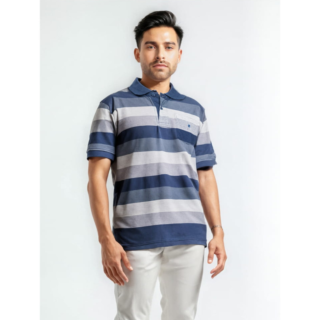 Baverre Man by Hassenda - Kaos Polo Pria Lengan Pendek Vino Navy