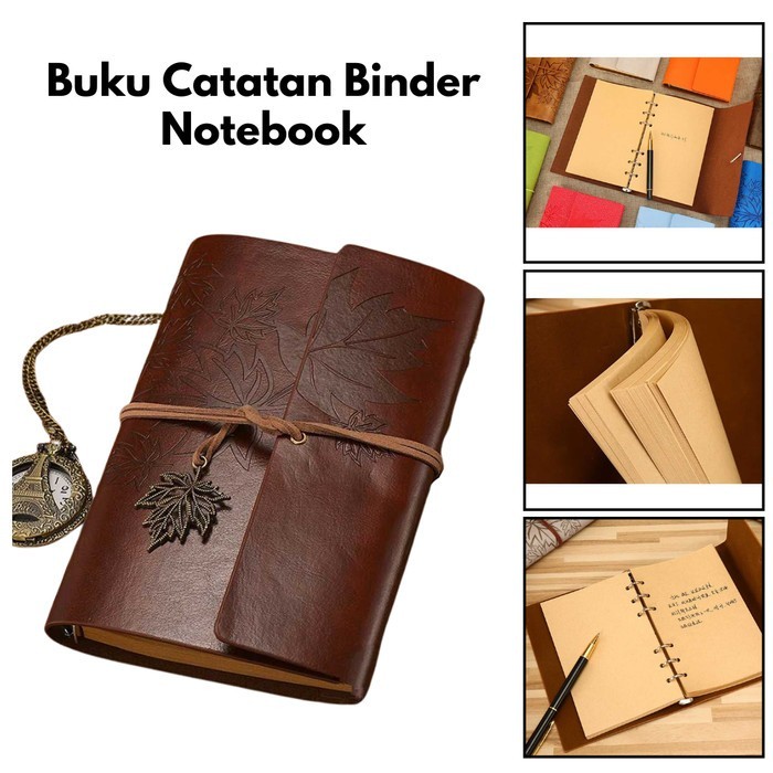 

SPCR Buku Catatan Binder Notebook Cover Kulit Vintage Maple AM4X1G