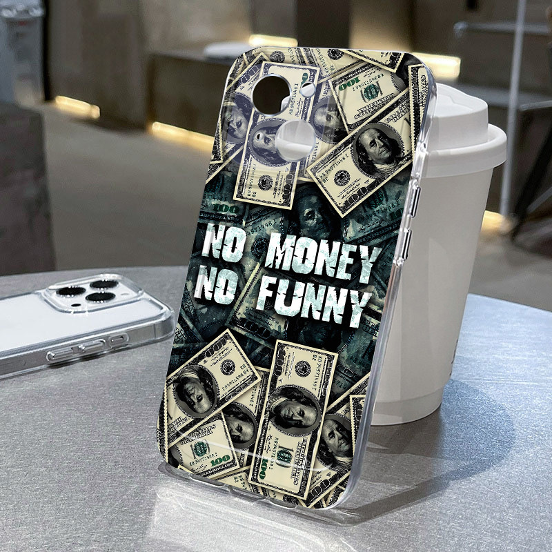 Telepon Tema Ruang Transparan soft case Gambar tumpukan uang dolar Amerika dan tulisan Inggris Compa