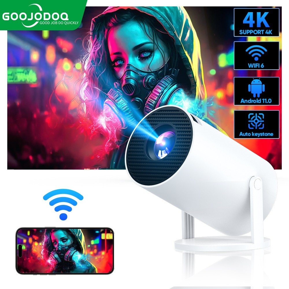 GOOJODOQ PROYEKTOR ANDROID 4K WIFI Bluetooth / PROJECTOR ANDROID MINI / PROYEKTOR MURAH / PROYEKTOR 