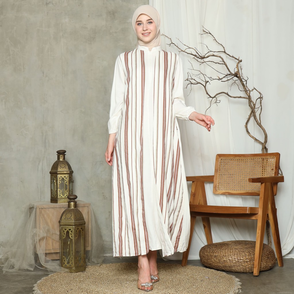 RILLEY - Gamis Zakiya | Dress Panjang Muslim Wanita | Gamis Wanita Terbaru Bahan Linen