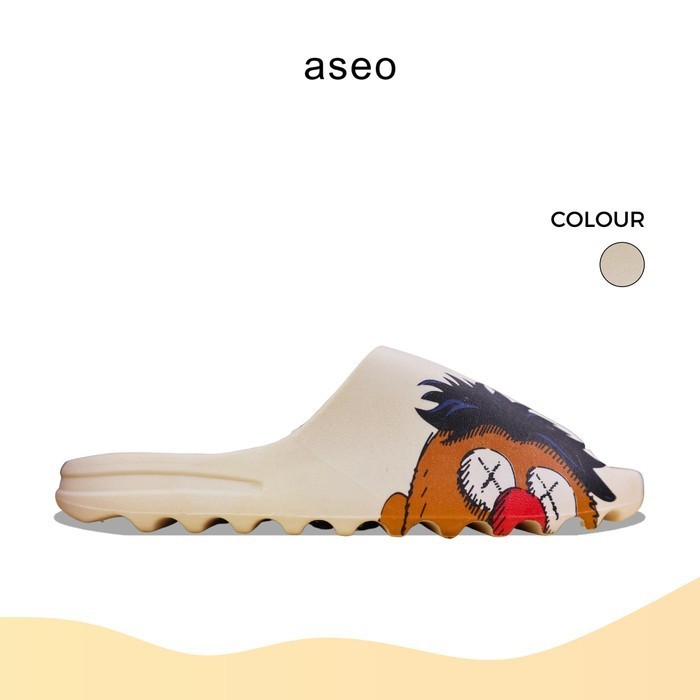 Aseo Sandal Yeezy Slide PREMIUM ELMO KAWS X KARAKTER H154 - Uniqlo, 36/37