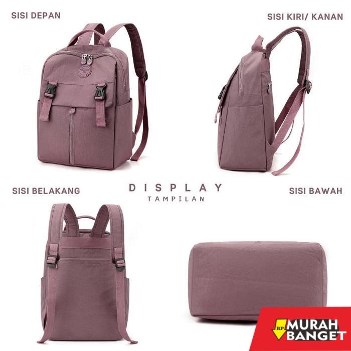 tas ransel wanita import Tas Ransel Wanita Backpack Anti Air COLORFUL FOX 3018 - Lilac Purple