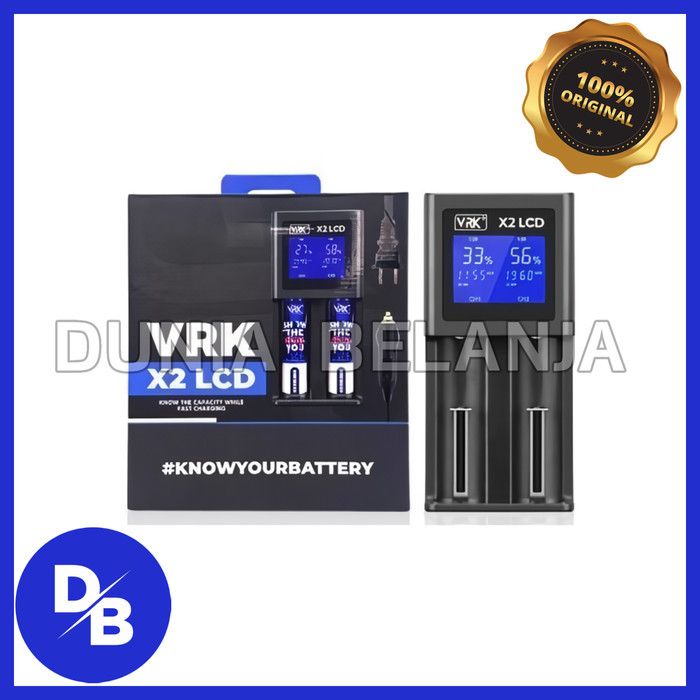VRK X2 X4 LCD Battery Charger 2/4 Slot, Cas Baterai Fast Charging - VRK LCD X4