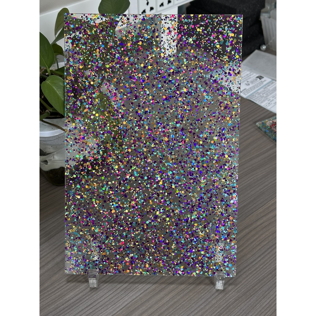 

3MM Thick Dot Glitter Acrylic Sheet 12x8 Inches Craft Decoration Material for DIY Projects