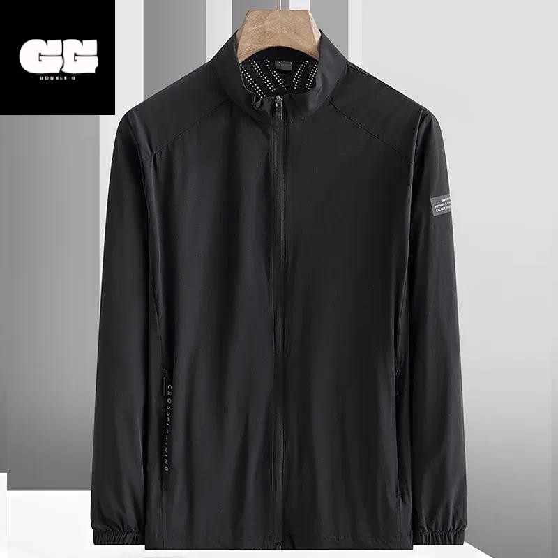 Double-G Xanthe Jaket Anti UV Pakaian Olahraga Pria/Cowok Bahan Nyaman Distro