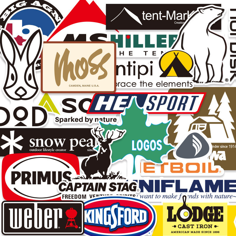

20Pcs Outdoor Stickers Pack Camping Brand Decals Logo Pegatinas Waterproof Vinyl for Laptop Car Skateboard Fridge