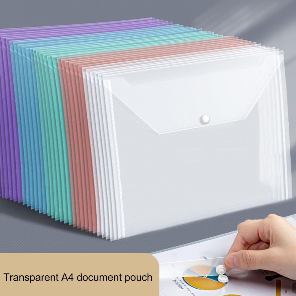 

A4 File Holder Document Organizer Transparent A4 Size Document Folder Set for Office School Supplies Waterproof File Holders