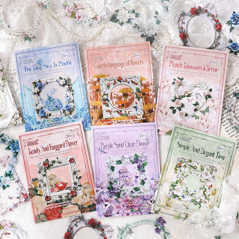 

Mr. Paper 6 styles 20 / pack PET stickers floral dream border theme stickers handbook DIY material decoration