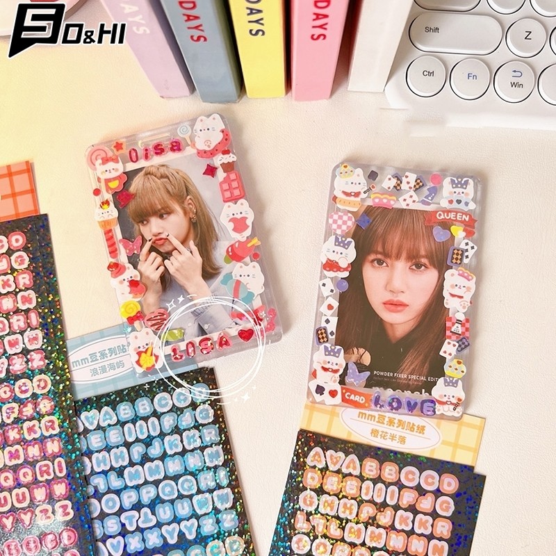 

4Sheets/Pack Laser Bling Letter Gift Alphabet Sticker Decorate Photocard Scrapbooking DIY Photo Album Stationery Supplies