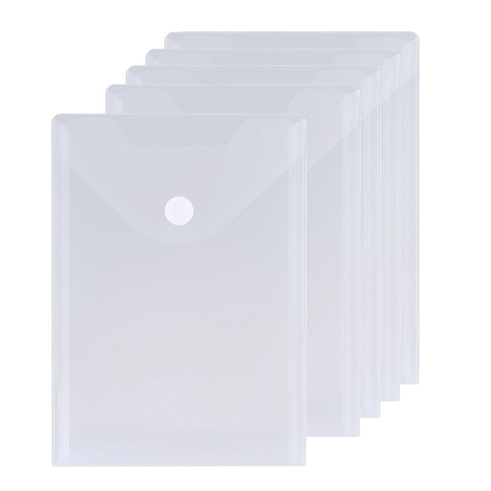 

Large A5 Size Clear Plastic Small Envelopes with Hook & Loop Ploy Envelope for Receipe/Check/ Cards/ Photos/ Dies & Stamp