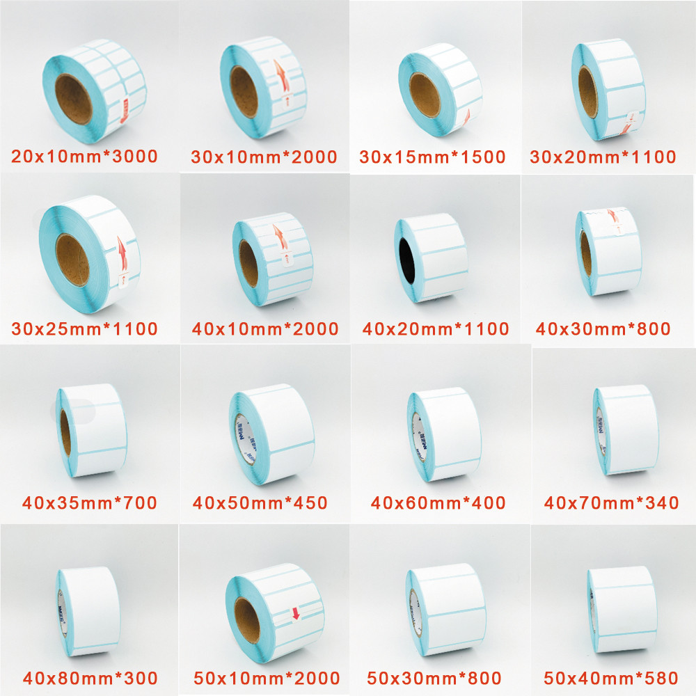 

55 50 45 40 35 30 25 20 15 10 Blank Thermal Heat Sensitive Label Direct Print Bar Code Adhesive Unremovable Sticker