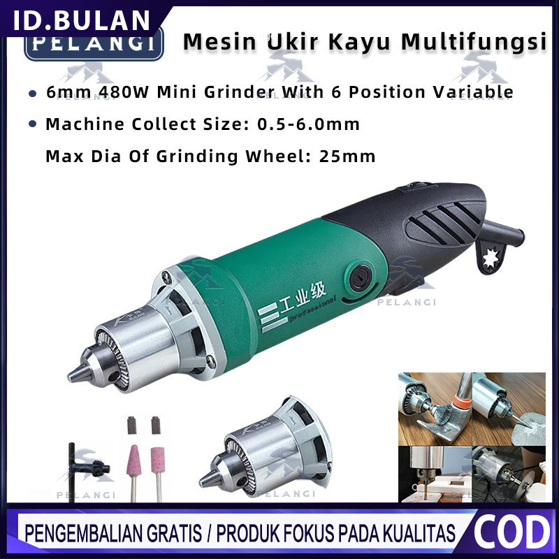 480W Mini Engraver 6mm Mini Grinder Blister Tuner Bor Ukir Grafir mesin ukir kayu multifungsi alat u