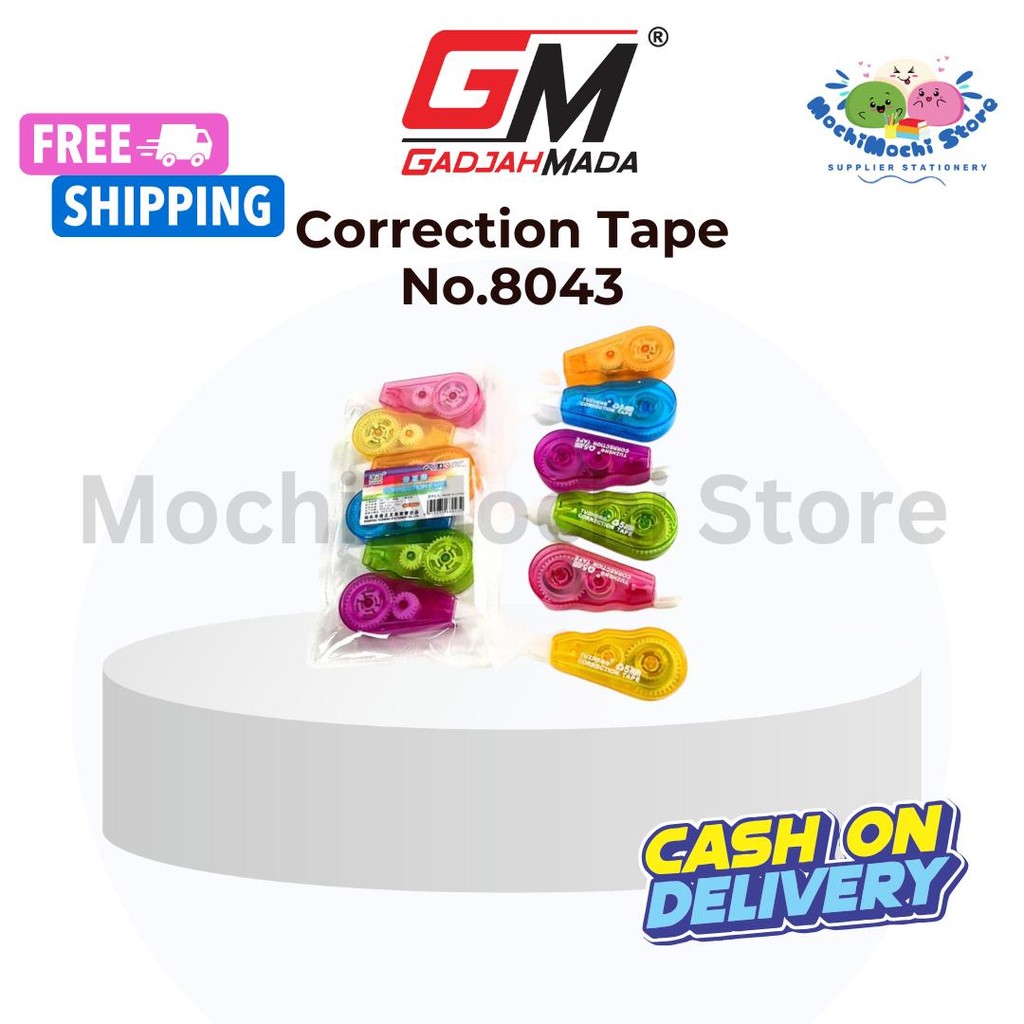 

Correction Tape No.8043 | Correction Tape Kertas Kecil | Correction Tape 21m | Tipex | Tipx | Correction Tape Kertas