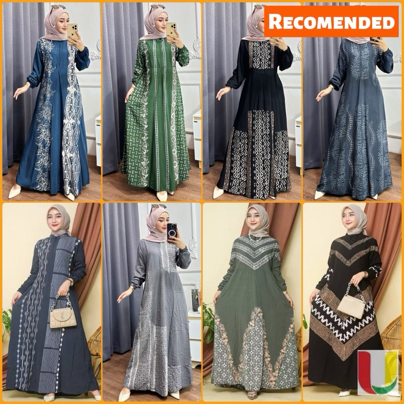 NK69IK Batik Usman - Terbaru Gamis twill rayon premium ori pekalongan cap malaman Home Dress Muslim 