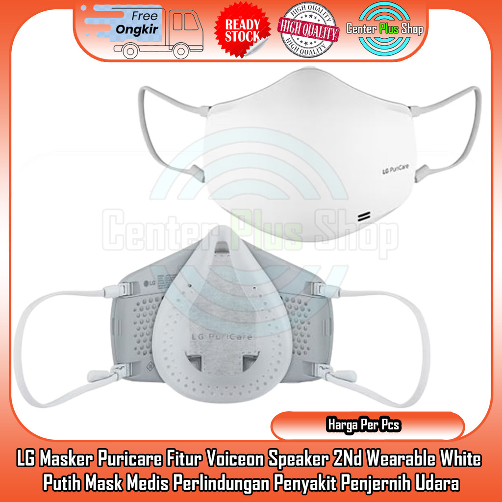 LG Masker Puricare Fitur Voiceon Speaker 2Nd Wearable White Putih Mask Medis Perlindungan Penyakit P