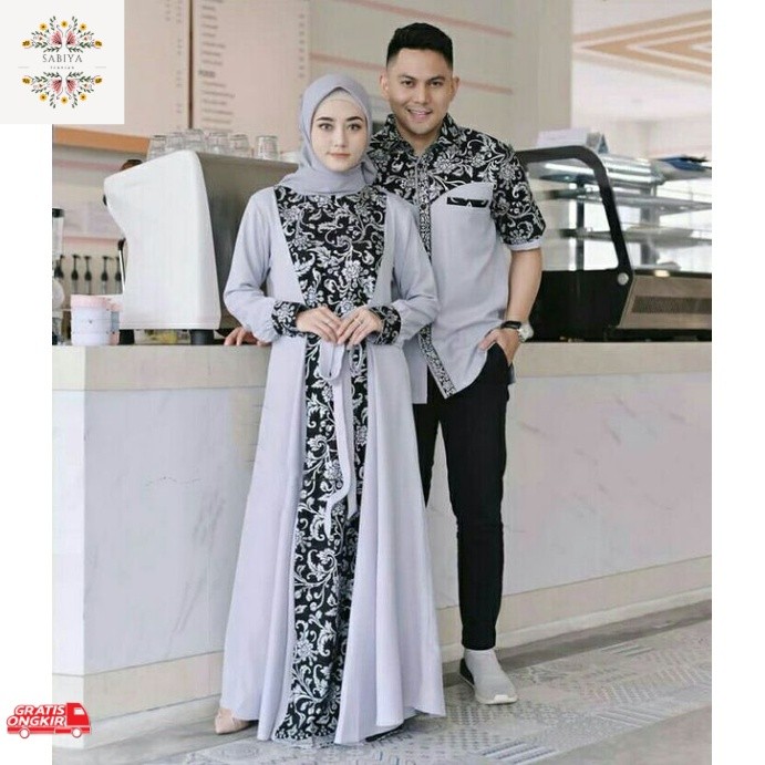 Couple-gamis-kemeja+couple-gamis-muslim+couple-zoya + couple baju lebaran + couple keluarga + baju p