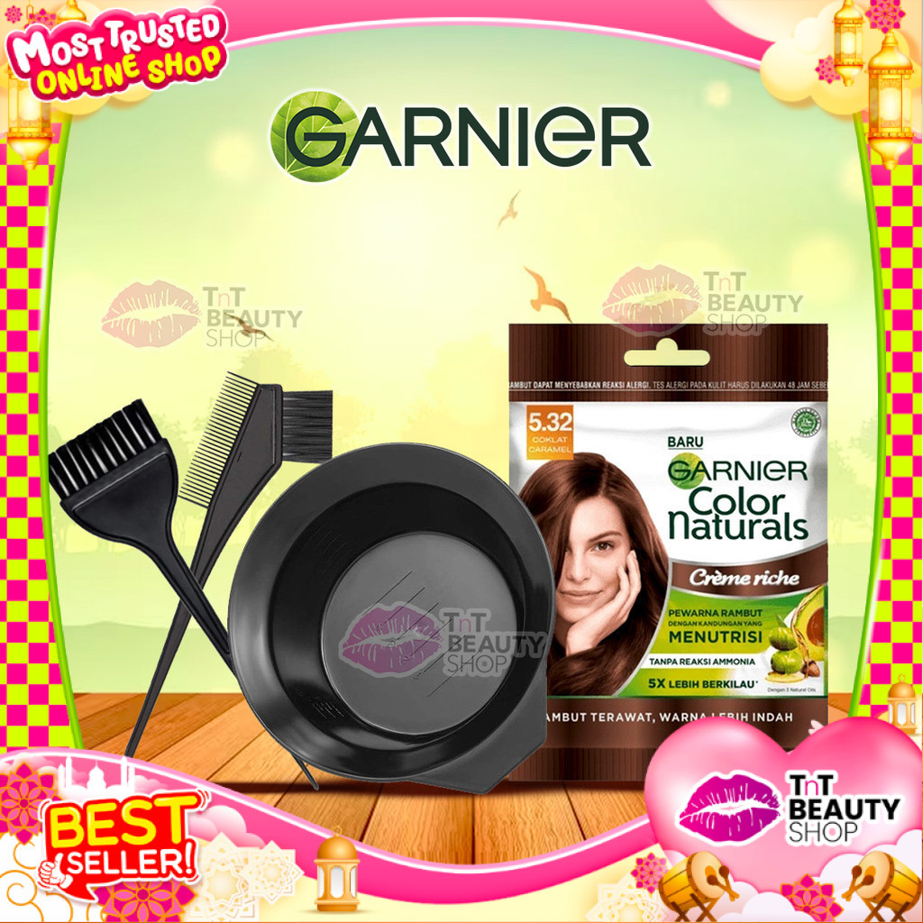 [BUNDLING] Garnier Hair Colour 20gr Sachet +  Sisir Mangkok Semir Rambut Set | TnT Beauty Shop