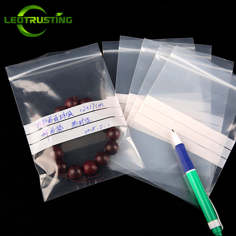 

100PCS PE High Clear Plastic Writing Ziplock Packaging Bag Thick Antioxidant Jewelry Date Note Food Snack Spice Storage Pouches