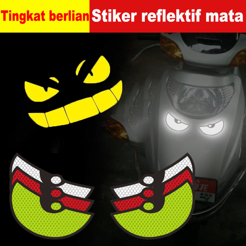 

Stiker pemantul cahaya Stiker reflektif sepeda motor Stiker peringatan keselamatan Dekorasi sepeda motor Sticker reflektor