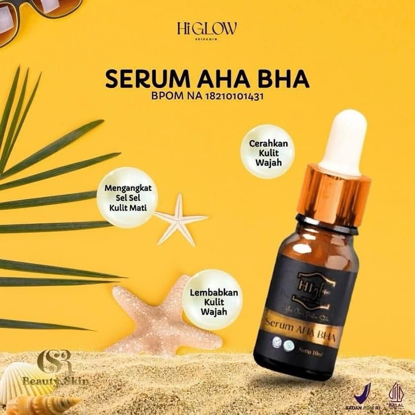 Serum AHA BHA/Serum Eksfoliasi Wajah/By Hi Glow Skincare