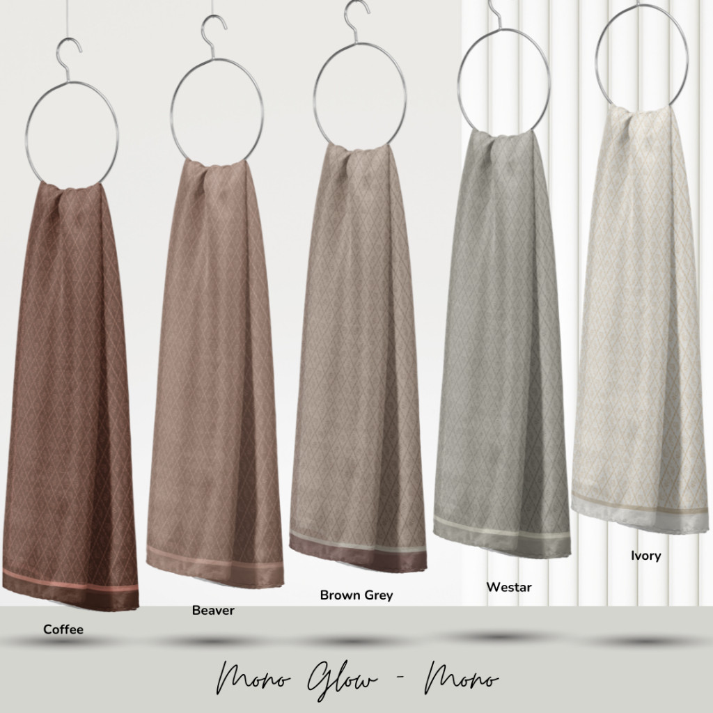 gr43wf Mono Glow Mono - Monogram Series by The Novella Scarf ( UltraGlow premium voal) motif monogra