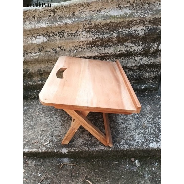 Meja lipat kayu meja laptop meja rekal rehak lekar Meja ngaji kayu mahoni LZN6
