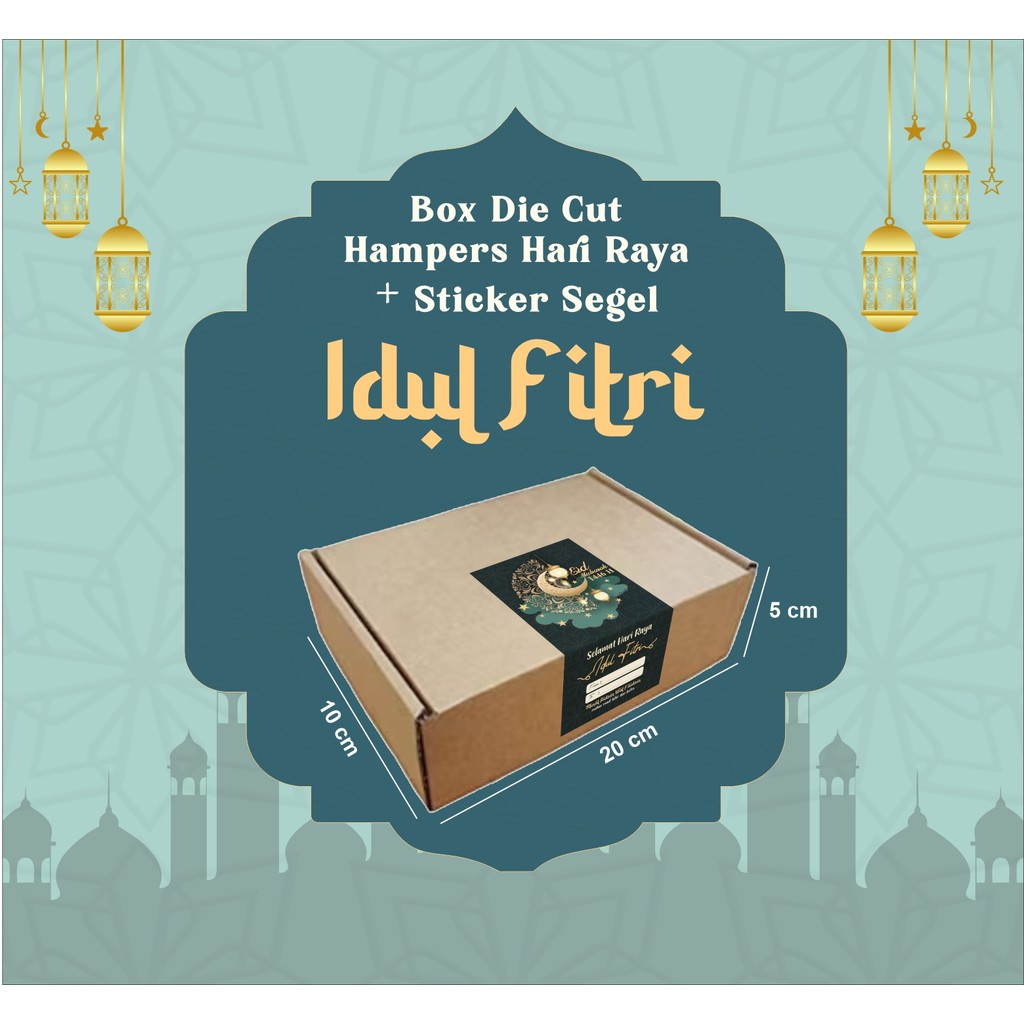 

Kardus Die Cut 20x10x5 | Hampers Lebaran + Sticker Segel Tema Lebaran