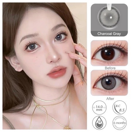 14.5MM Soflens Grey Sepasang Lensa Kontak Warna Softlens Mata Normal Lensa Warna New Soflens